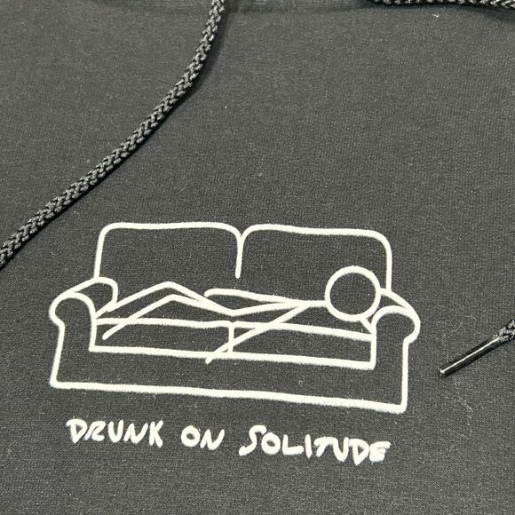 Barstool Sports Hoodie Mens XL Extra Large Drunk on Solitude Sweatshirt Champion - Picture 5 of 11